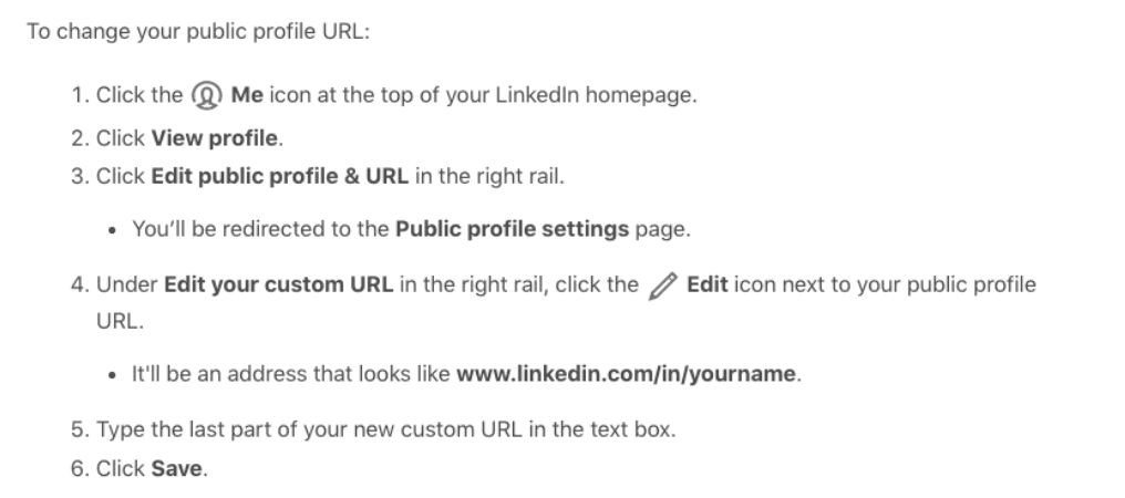 change your linkedin url