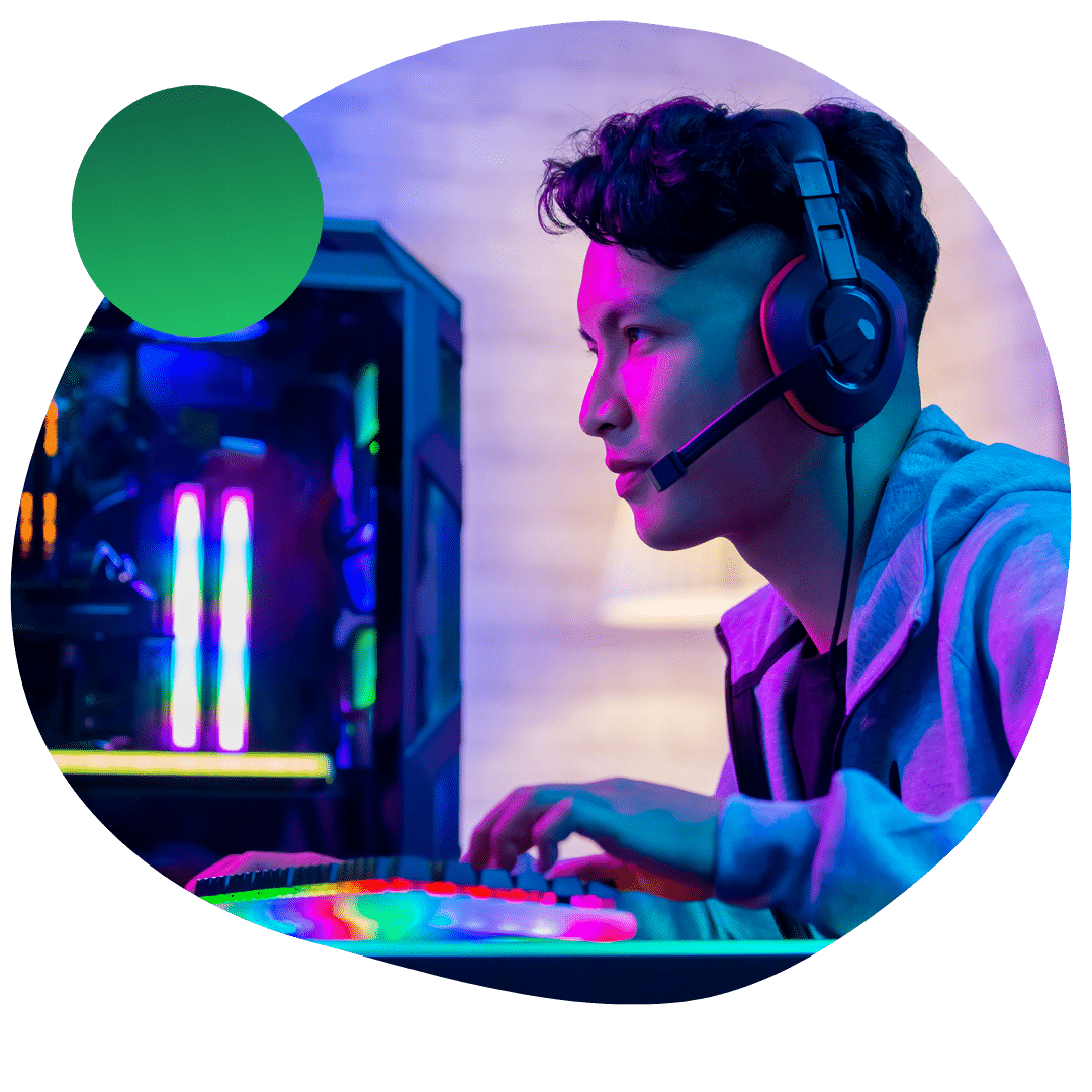 Student working on 3D animation project for game design college applicatio