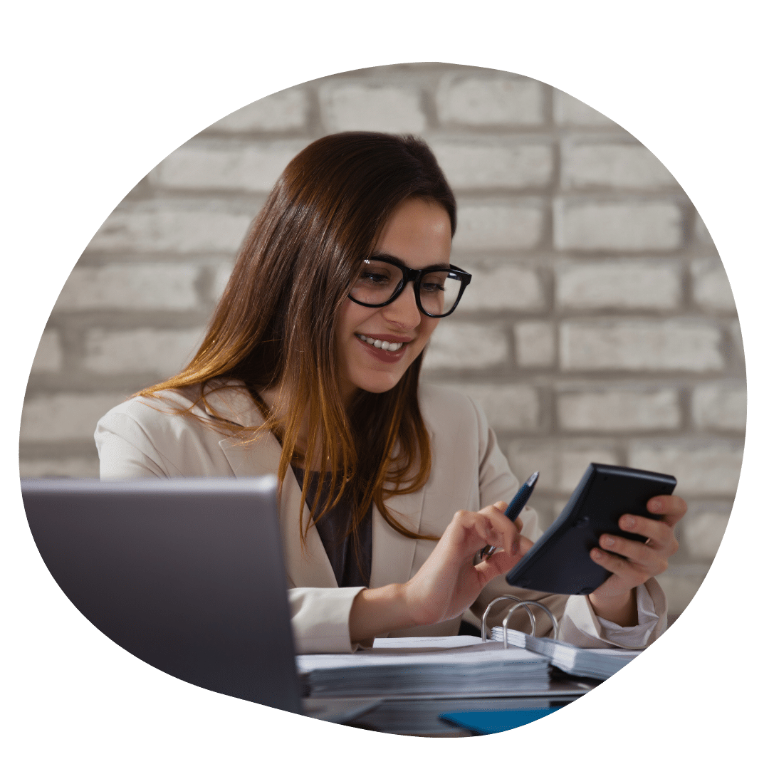 Student taking an online master’s in accounting class from home