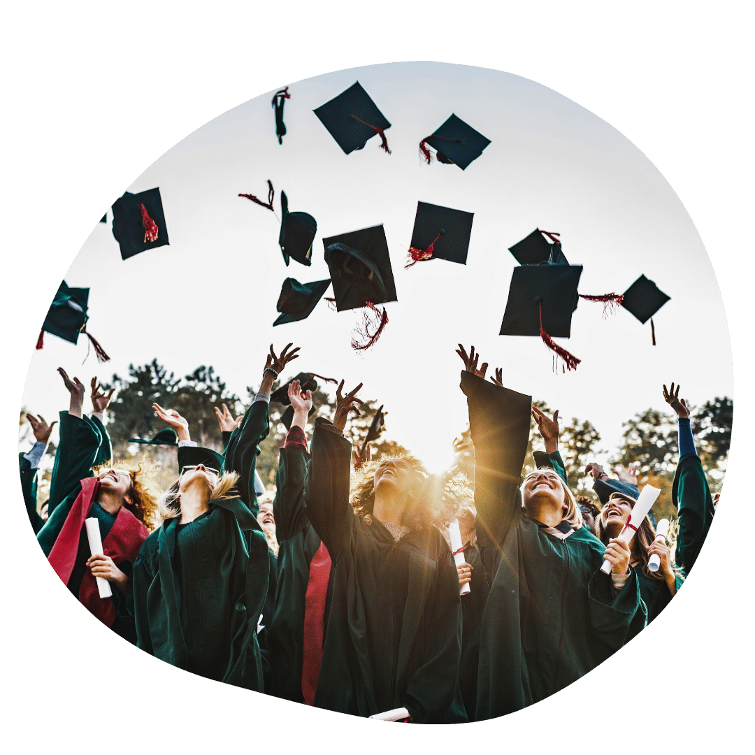 Prepory students celebrating at high school graduation