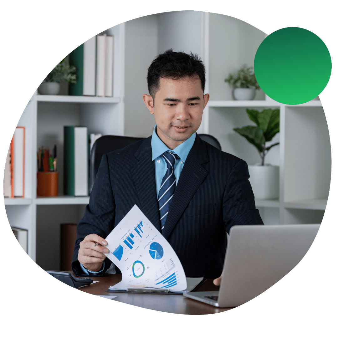 Student completing coursework in an Master of data science online program