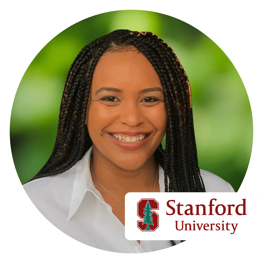 Prepory coach Emily with the Stanford logo