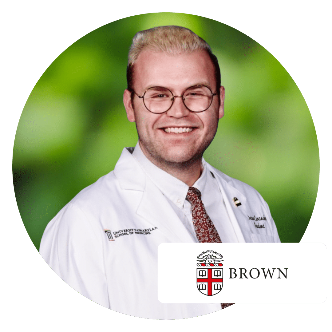 Prepory coach Peter with the Brown logo