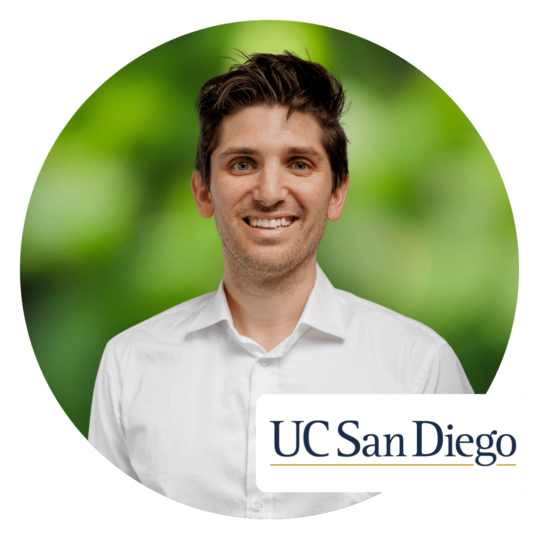 Prepory coach Sam with the UC San Diego logo