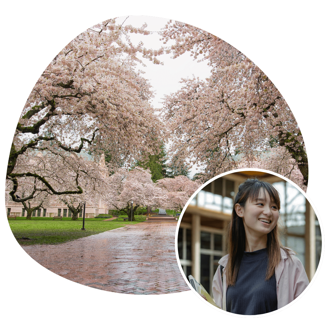 Prospective University of Washington student touring the campus