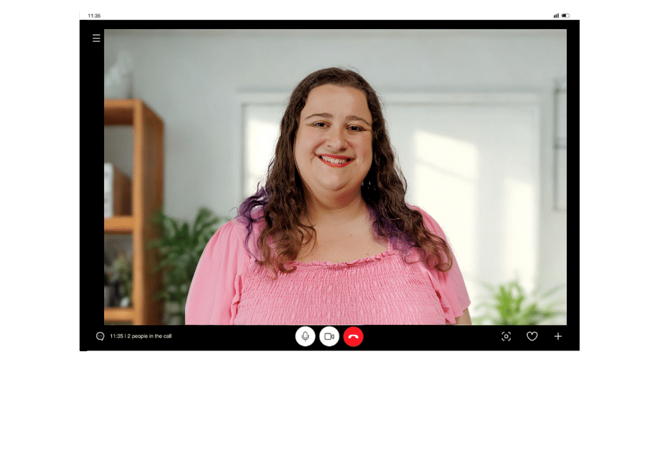 Cutout of a laptop showing a video call with a bsmd admissions coach smiling at the screen