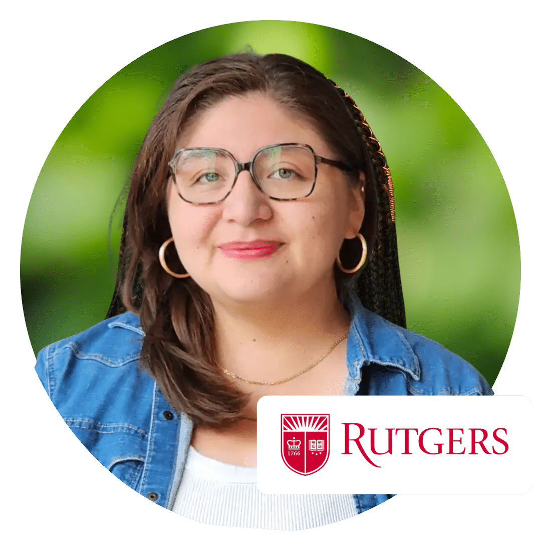 Prepory coach Griselda with the Rutgers logo