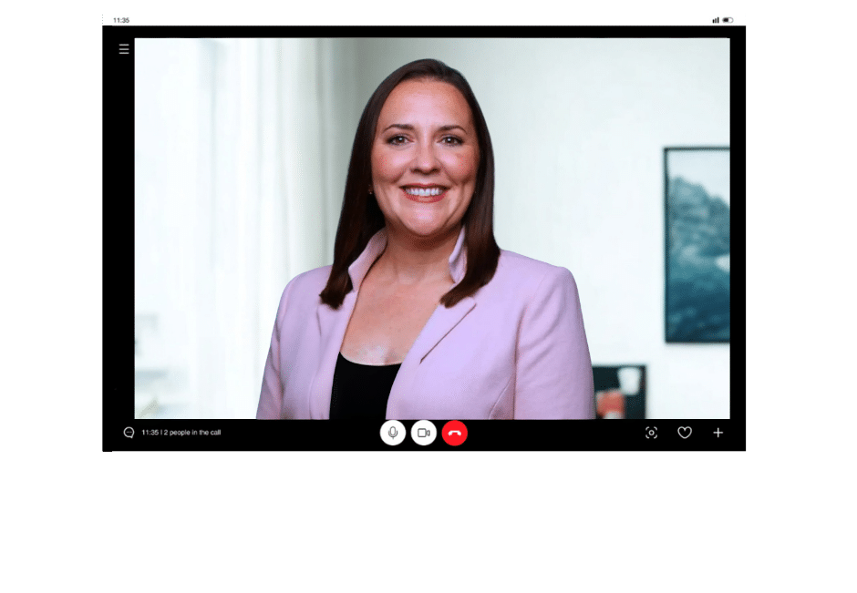 Cutout of a laptop showing a video call with a college admissions coach