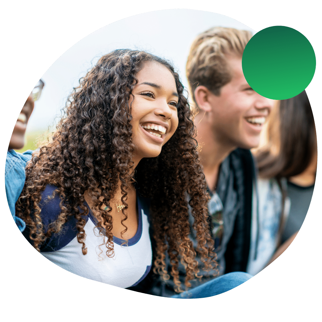College students smiling together on campus