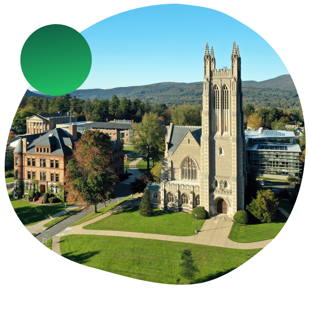 Aerial shot of the top liberal arts college Williams College