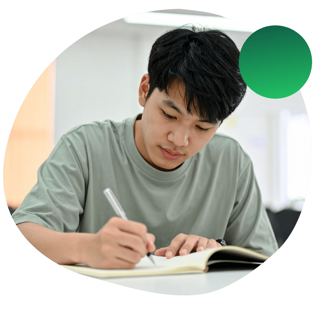 High school teen rewriting his personal statement draft for his architecture applications