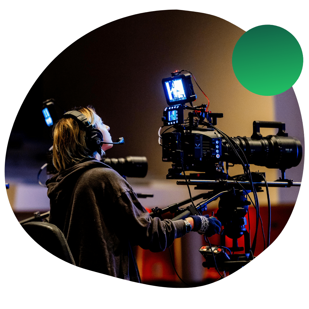 Student working on a student film
