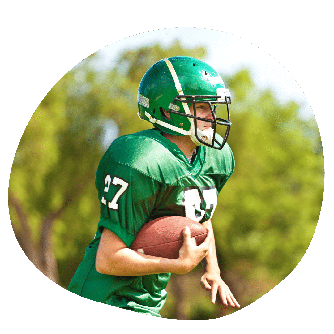 Star football player on his high school team
