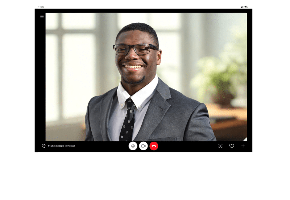 Cutout of a laptop showing a video call with a bsmd admissions coach smiling at the screen