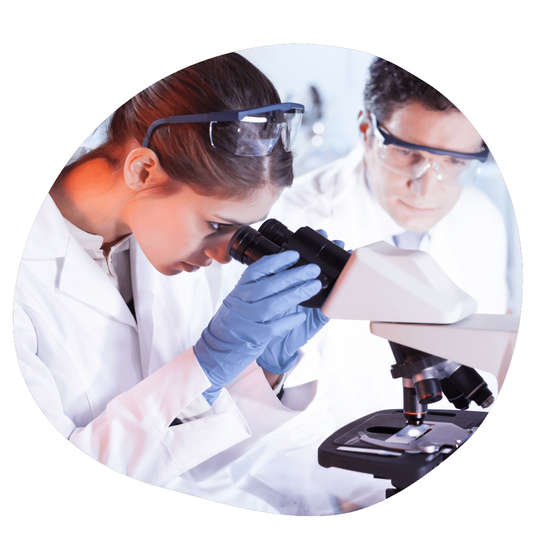 Student in a specialized master's program working in a lab